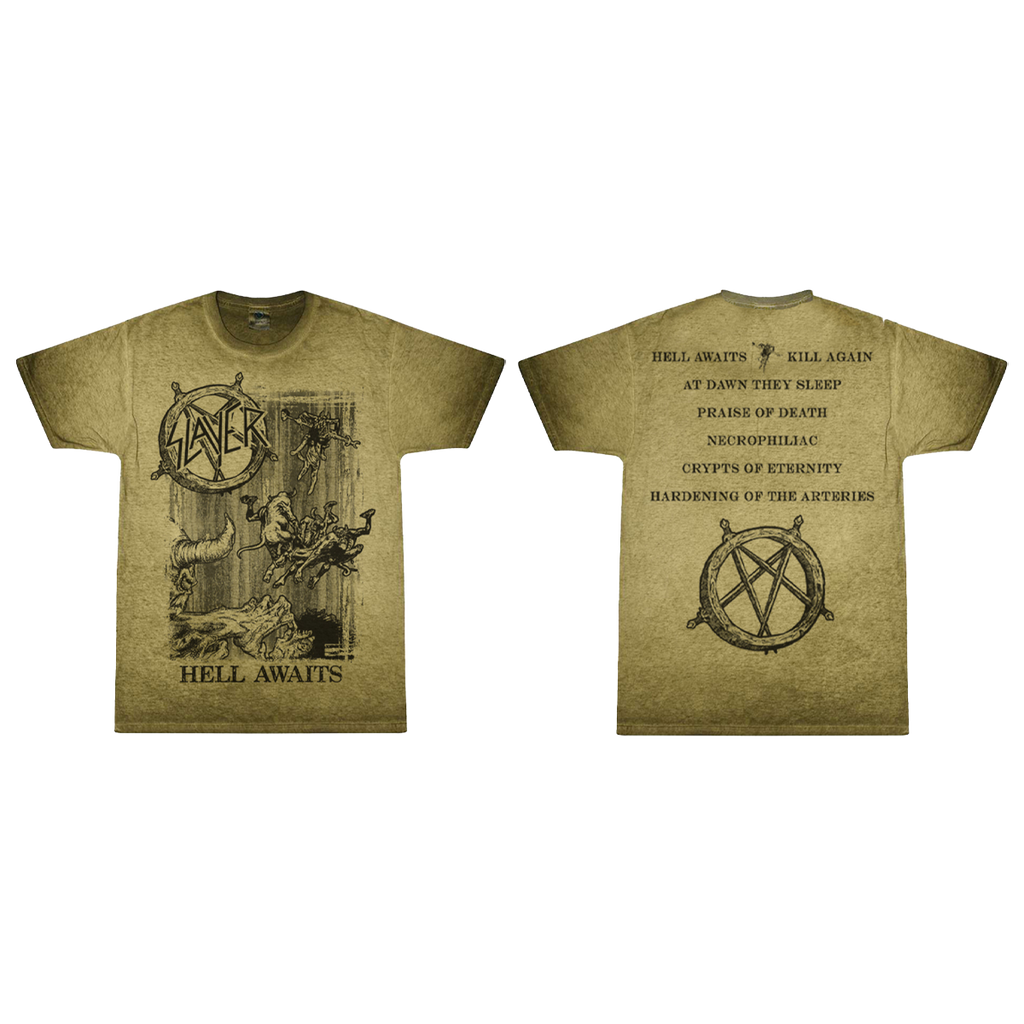 Monochrome Hell Awaits Oil Wash T-Shirt
