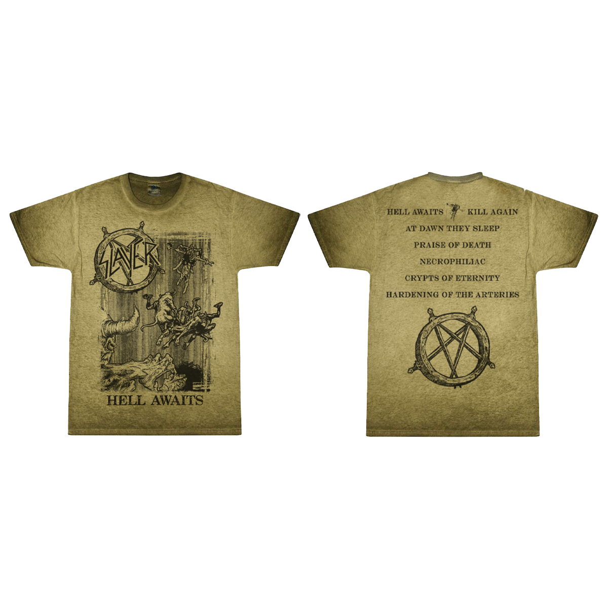 Monochrome Hell Awaits Oil Wash T-Shirt