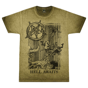 Monochrome Hell Awaits Oil Wash T-Shirt