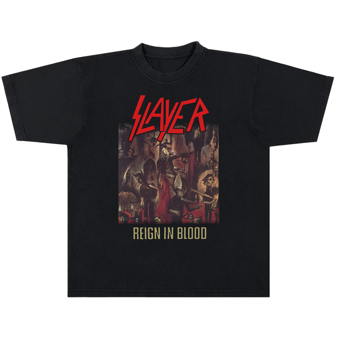 Featuring a bold black Slayer logo across a blood-red base, this tee is built for comfort and attitude‚Äîdesigned to make a statement.