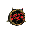 The Slayer Torn Asunder Hell Awaits Decal is 5" Wide and is perfect for metalheads who want to decorate their car, laptop, guitar case, or any other item that could use a touch of pure heavy metal power.