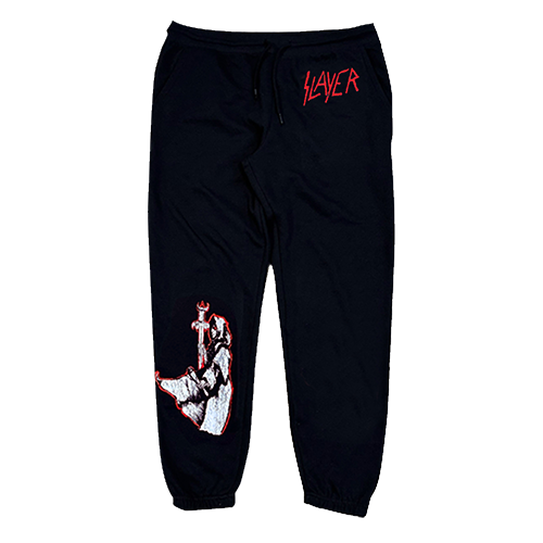 The Warden Sweatpants feature a white and red graphic on the leg, a classic Slayer logo along the top right corner of the waistband. Crafted from premium soft, mid-weight cotton-blend fabric. These sweats are also made with an elastic waistband and have a tapered fit at the bottom.
 
 80% cotton/ 20% polyester&nbsp;
